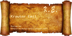 Krauter Emil névjegykártya